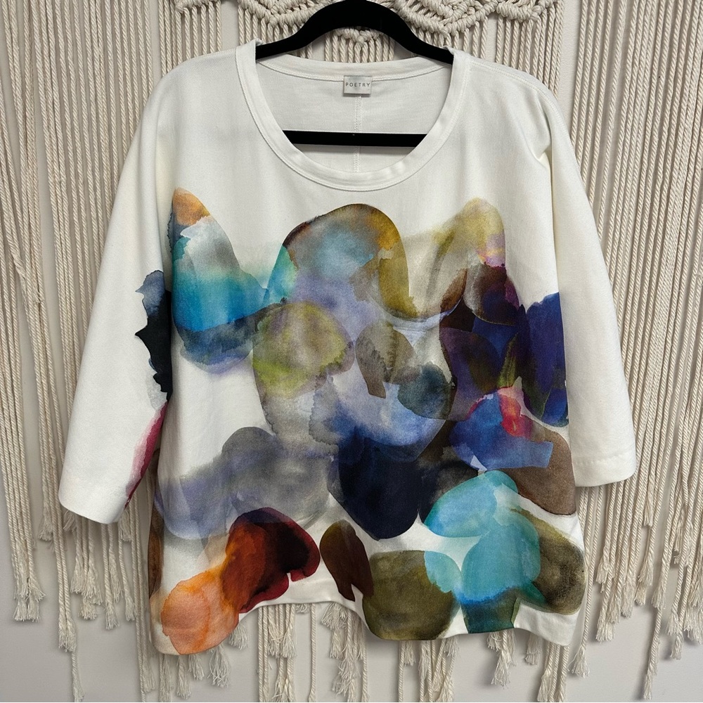 Poetry  Abstract Multi-Color Watercolor Print top